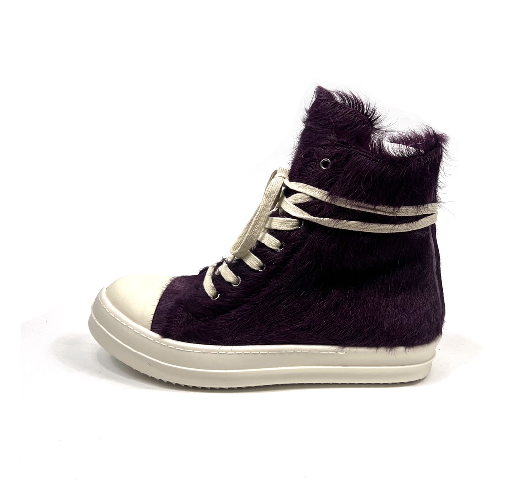 Rick Owens Purple Fur Sneakers - DopestKickz