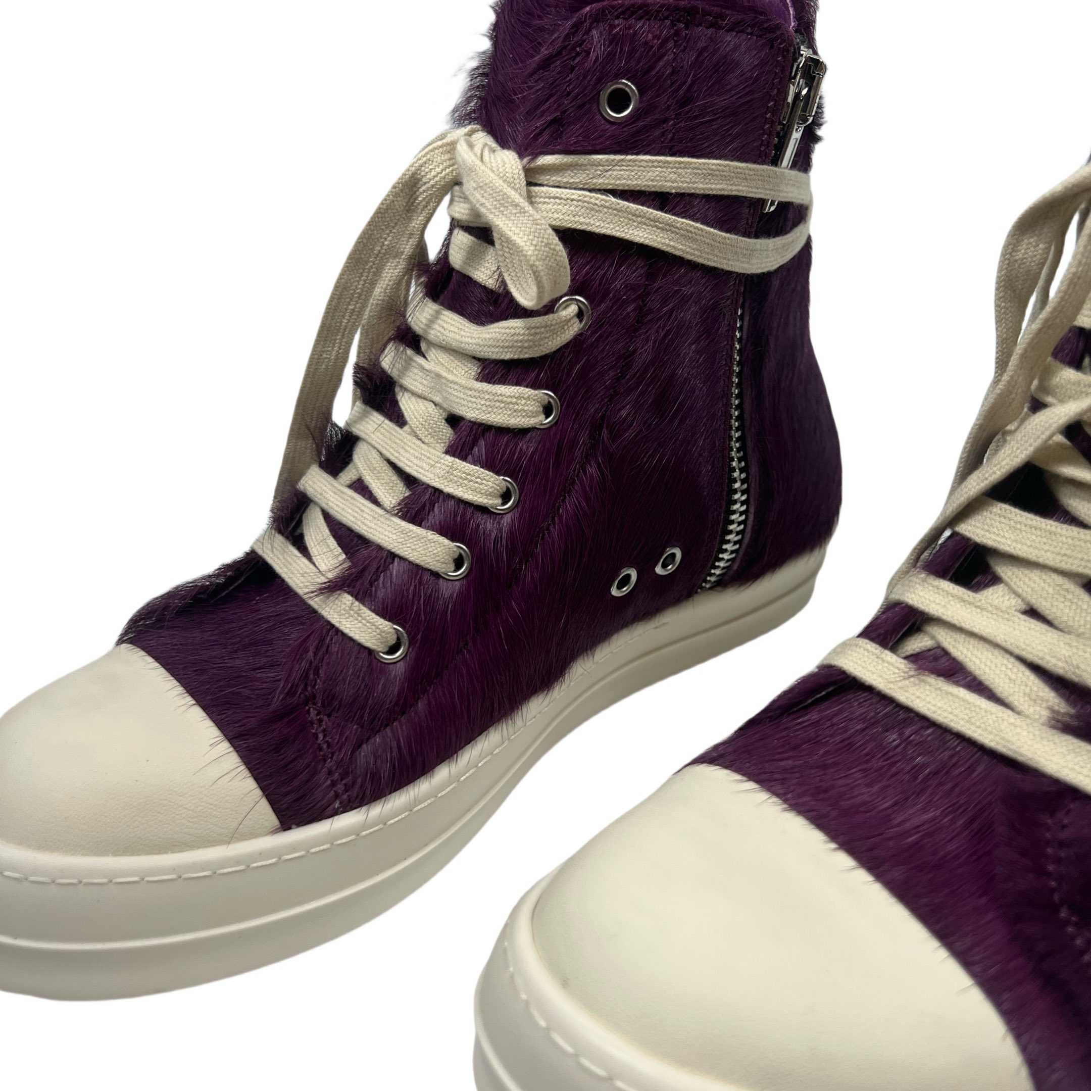 Rick Owens Purple Fur Sneakers - DopestKickz