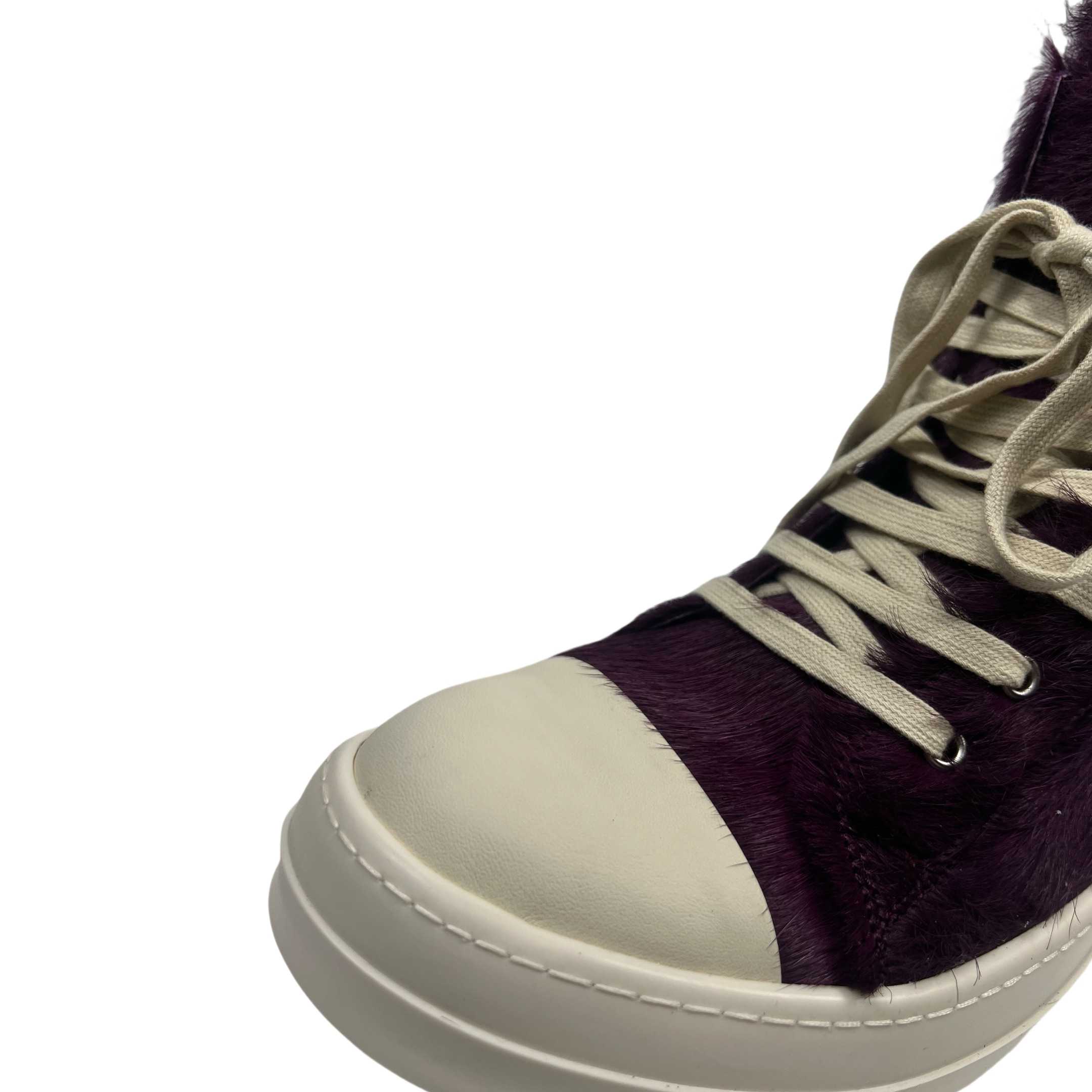 Rick Owens Purple Fur Sneakers - DopestKickz