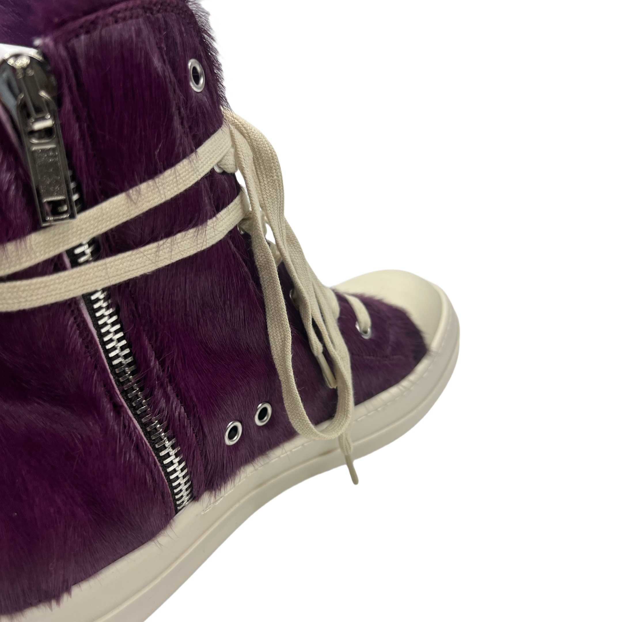 Rick Owens Purple Fur Sneakers - DopestKickz