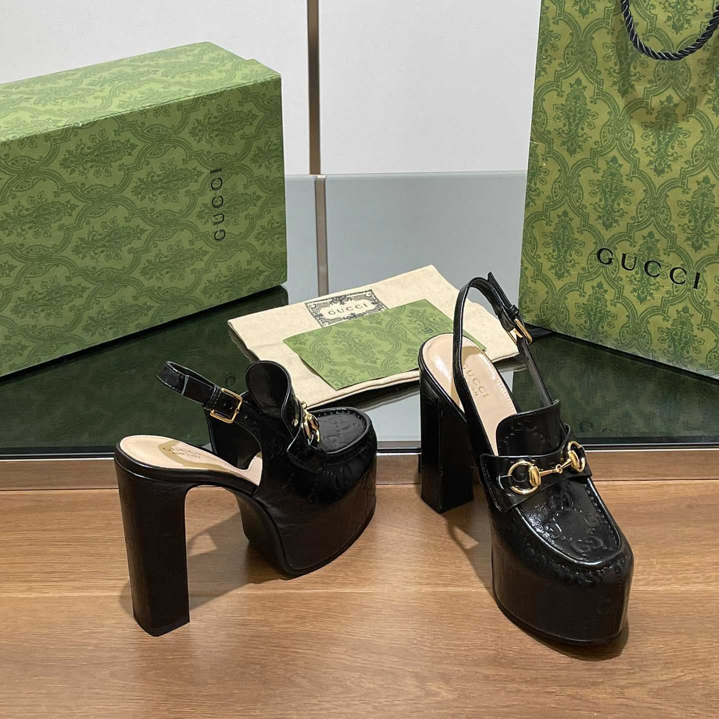 Gucci Women's Horsebit Platform Loafer Slingback - DopestKickz