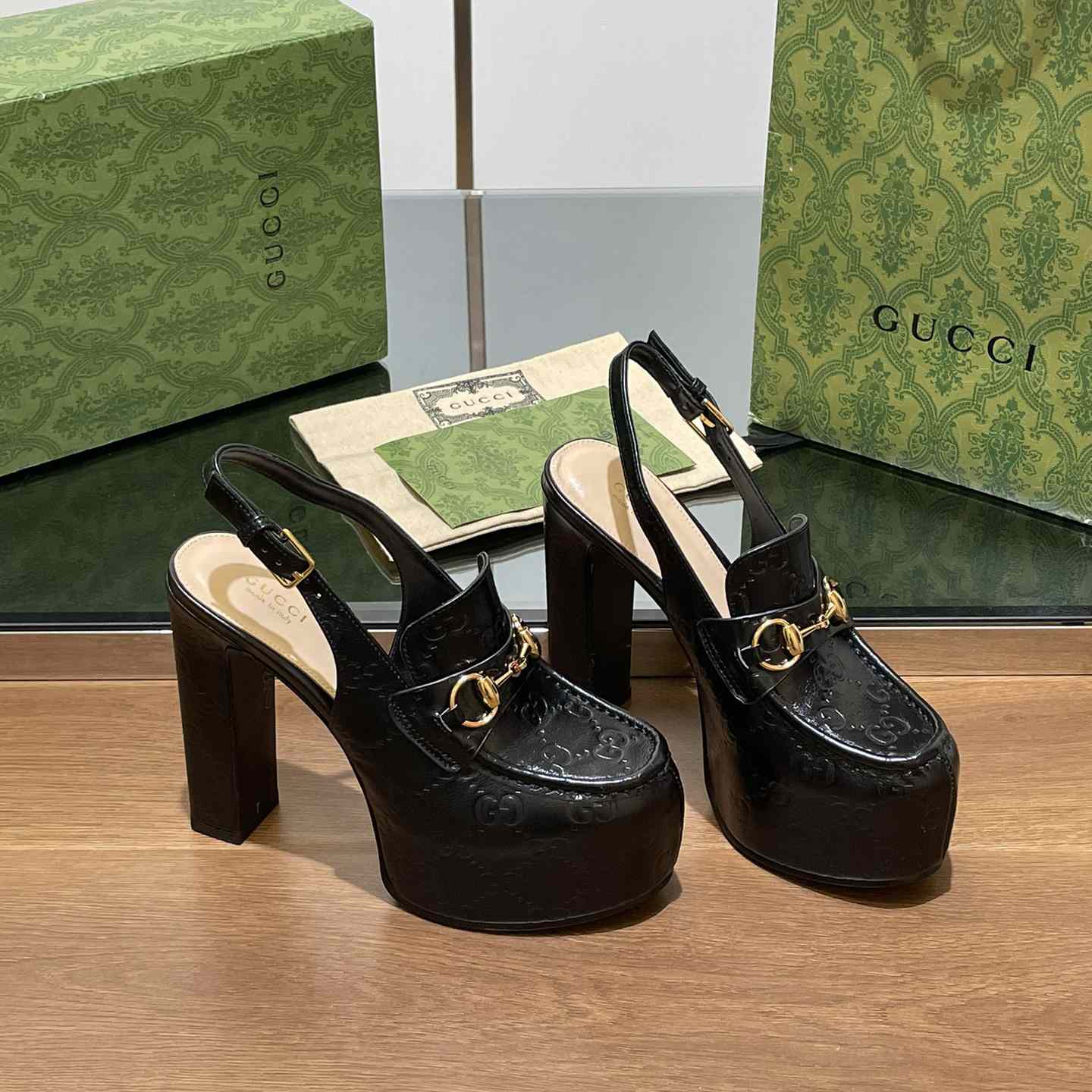 Gucci Women's Horsebit Platform Loafer Slingback - DopestKickz