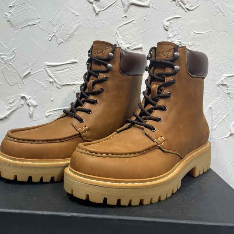 Prada Lug-sole Leather Boots - DopestKickz