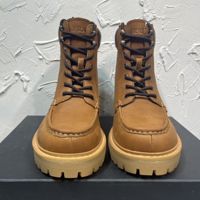 Prada Lug-sole Leather Boots - DopestKickz