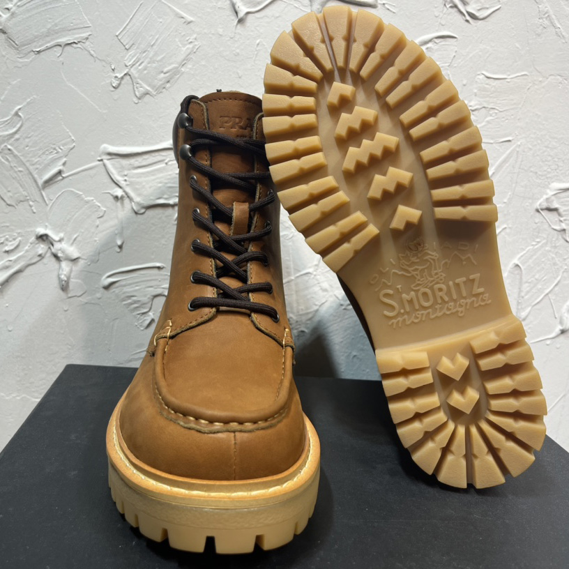 Prada Lug-sole Leather Boots - DopestKickz