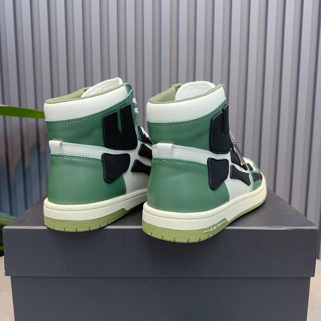 Amiri Leather-Textile High-Top Sneakers - DopestKickz