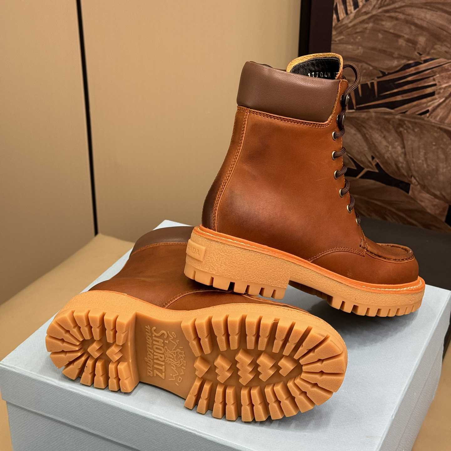 Prada Lug-sole Leather Boots - DopestKickz