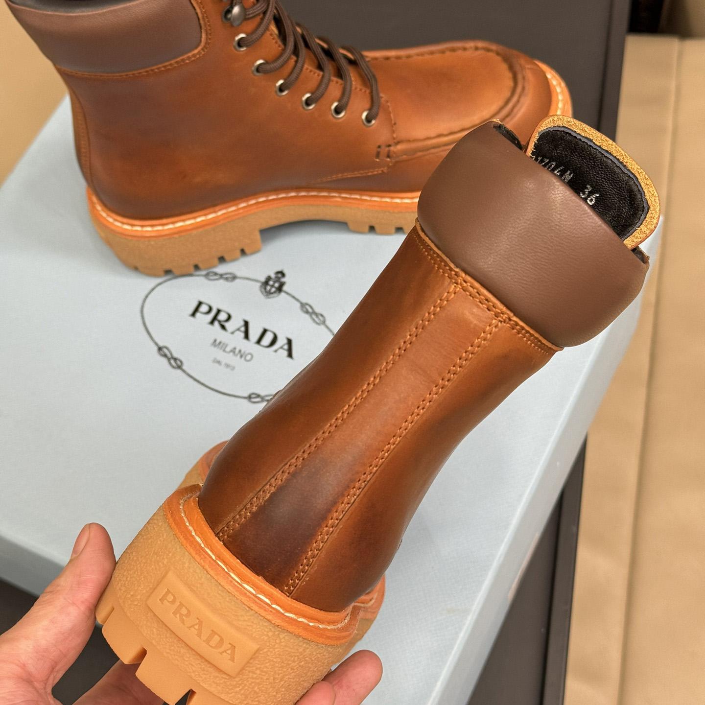 Prada Lug-sole Leather Boots - DopestKickz