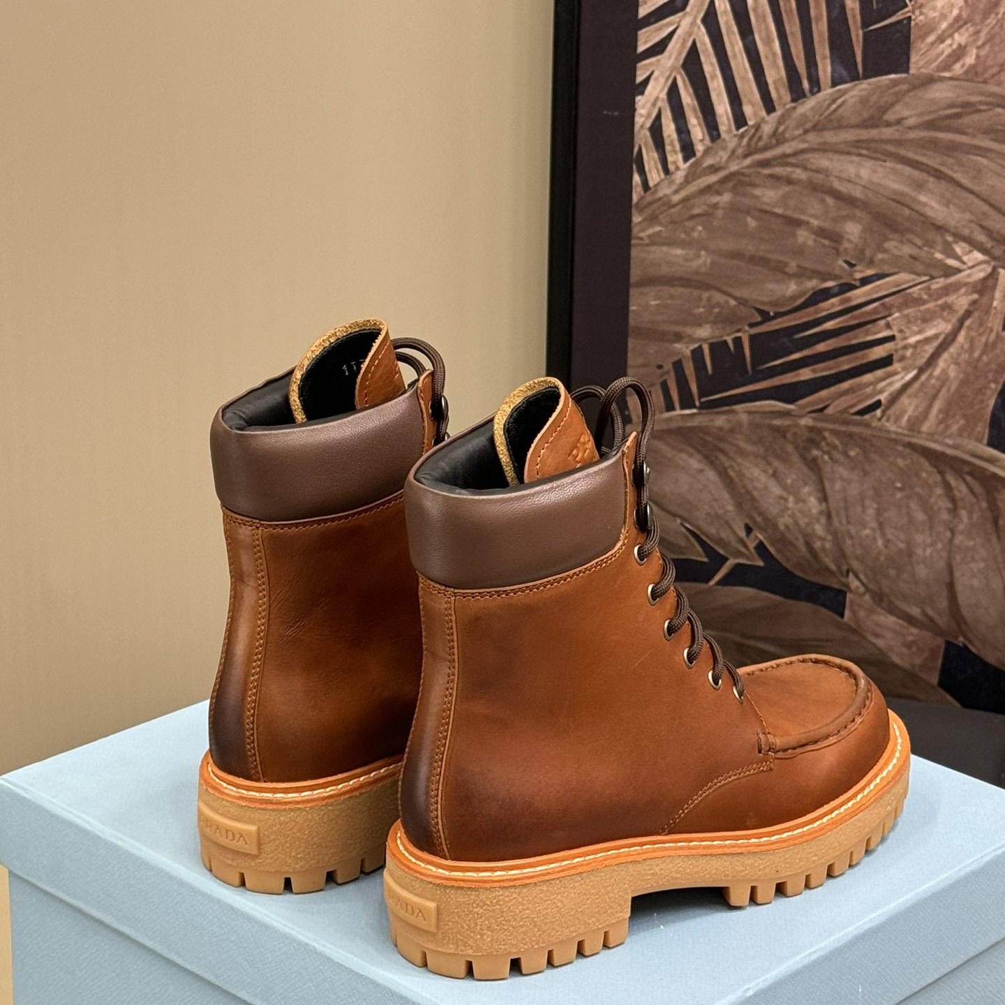Prada Lug-sole Leather Boots - DopestKickz
