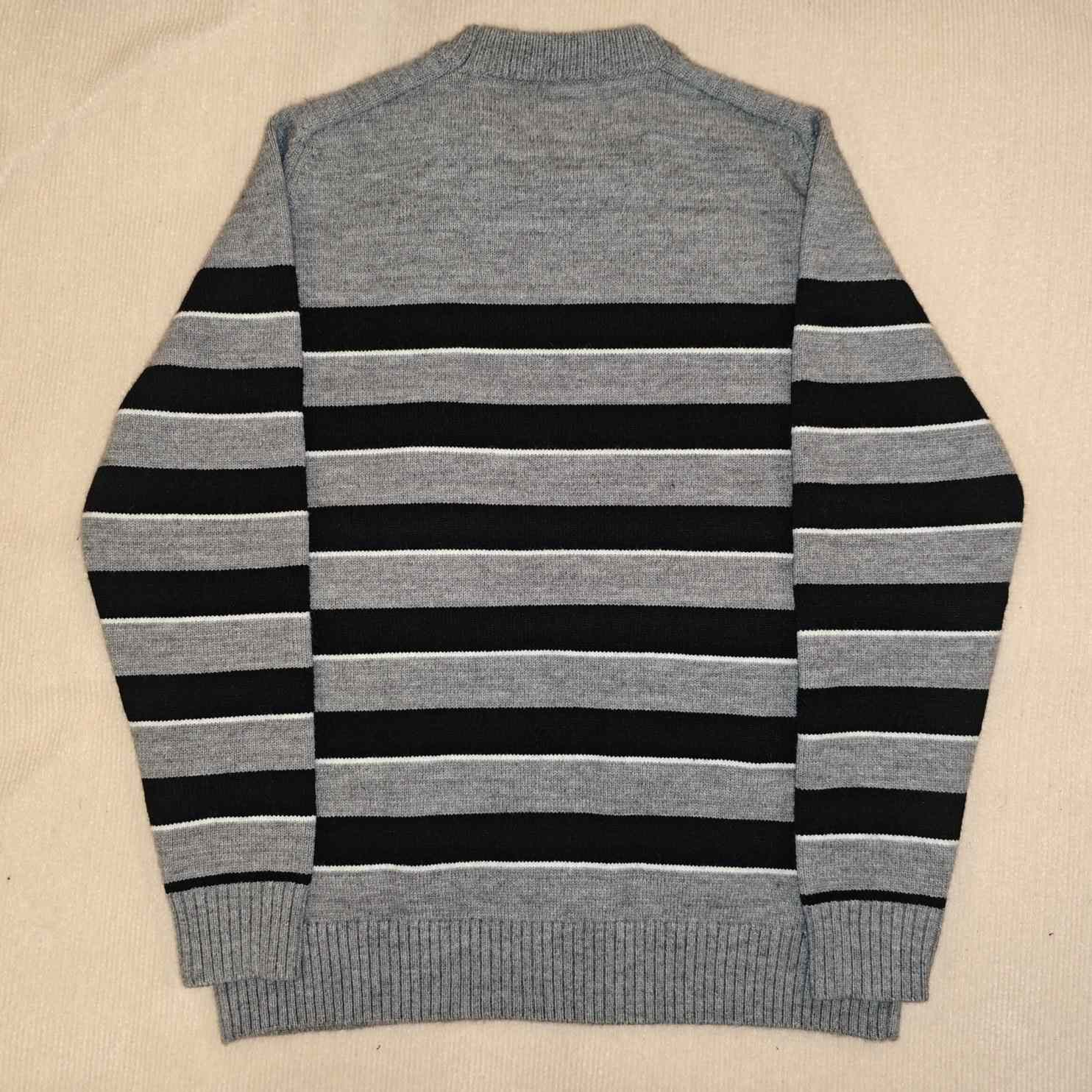 Celine Striped Triomphe Crew Neck Sweater In Wool - DopestKickz