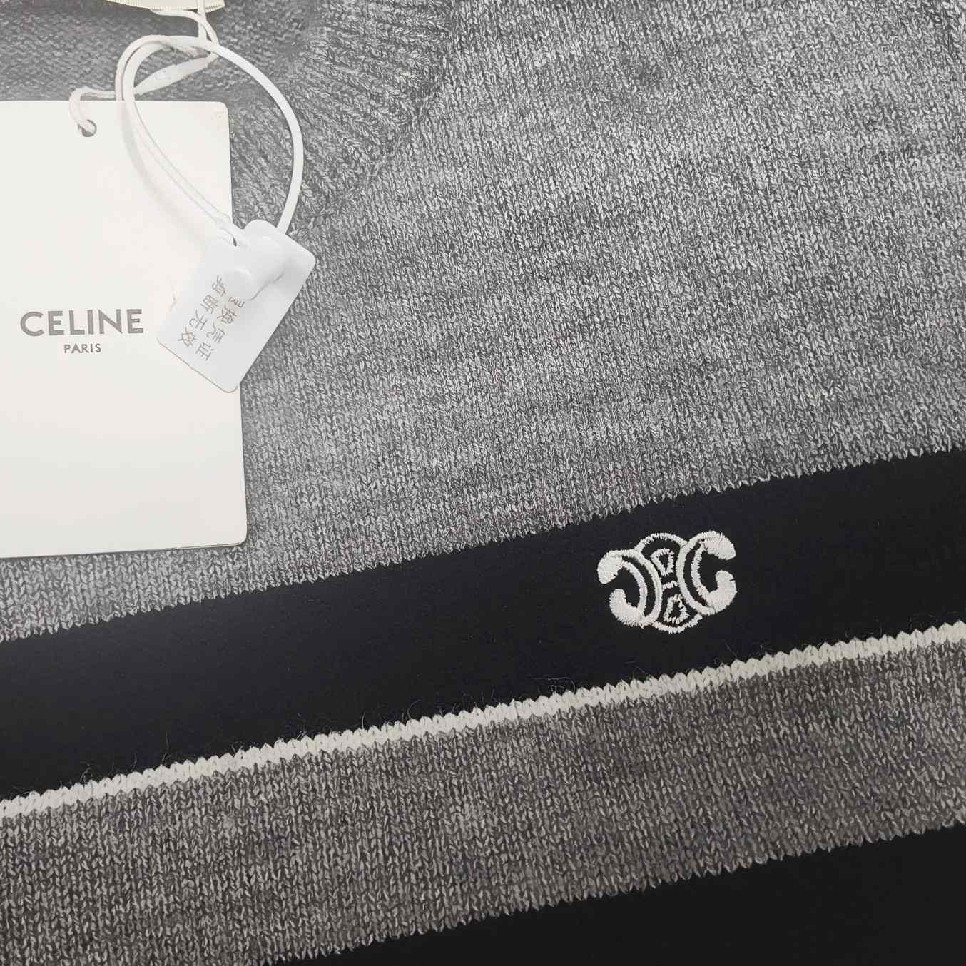 Celine Striped Triomphe Crew Neck Sweater In Wool - DopestKickz