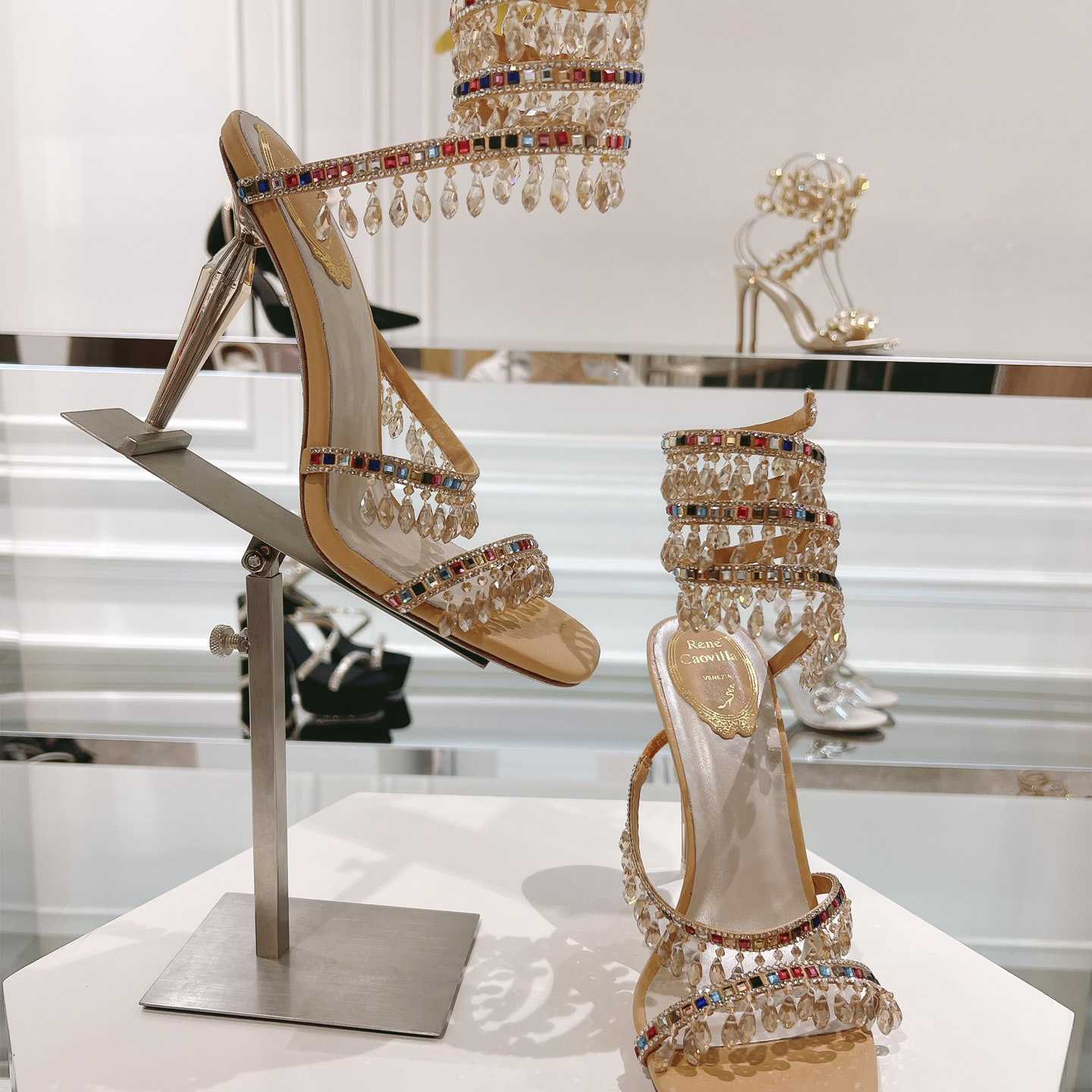Rene Caovilla Natural Chandelier Sandals - DopestKickz