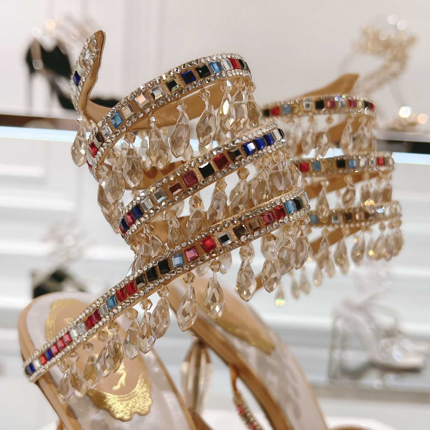 Rene Caovilla Natural Chandelier Sandals - DopestKickz