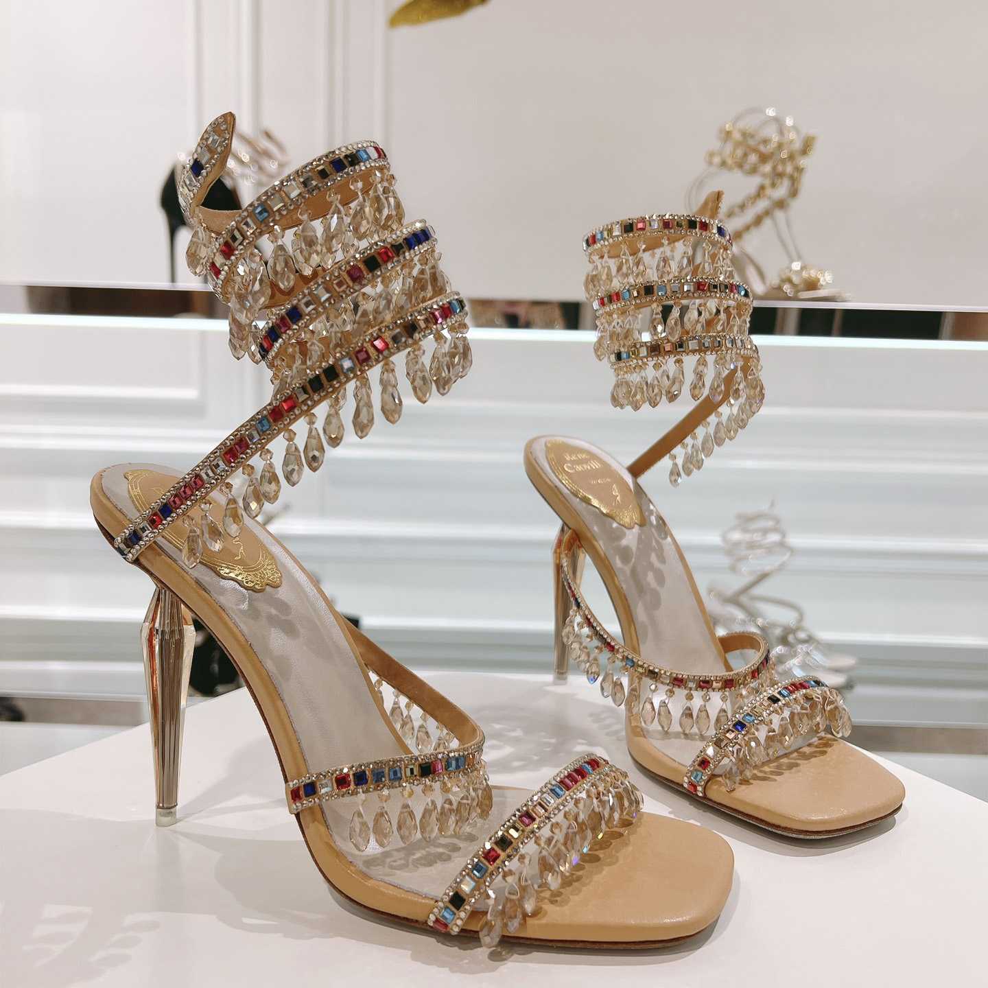 Rene Caovilla Natural Chandelier Sandals - DopestKickz