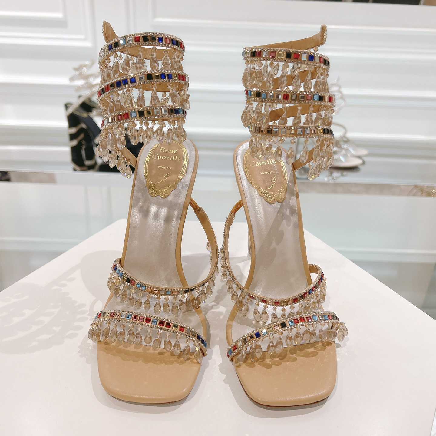 Rene Caovilla Natural Chandelier Sandals - DopestKickz
