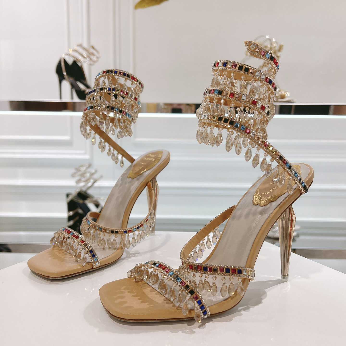 Rene Caovilla Natural Chandelier Sandals - DopestKickz