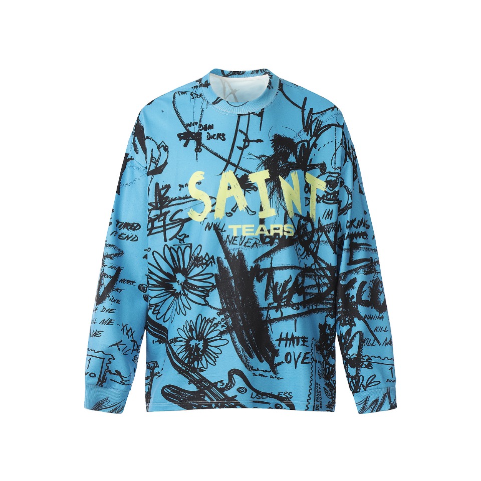 Saint Michael Printed Long Sleeve T-Shirt - DopestKickz