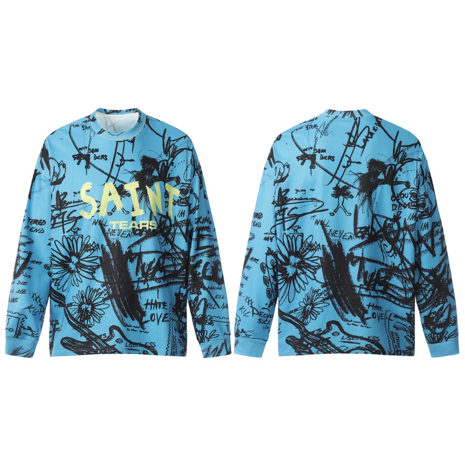 Saint Michael Printed Long Sleeve T-Shirt - DopestKickz