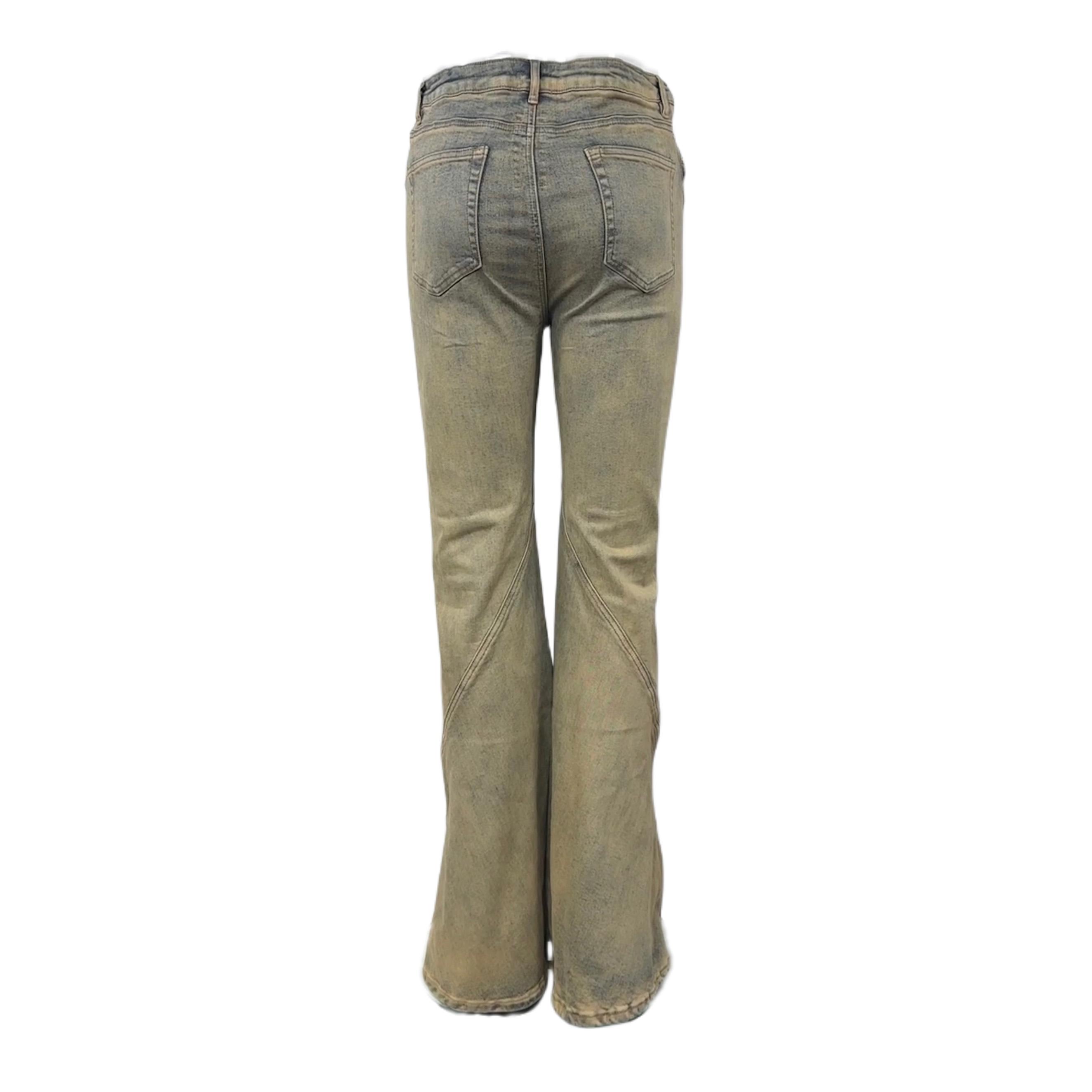 Rick Owens DRKSHDW Gray Porterville Bias Bootcut Jeans - DopestKickz