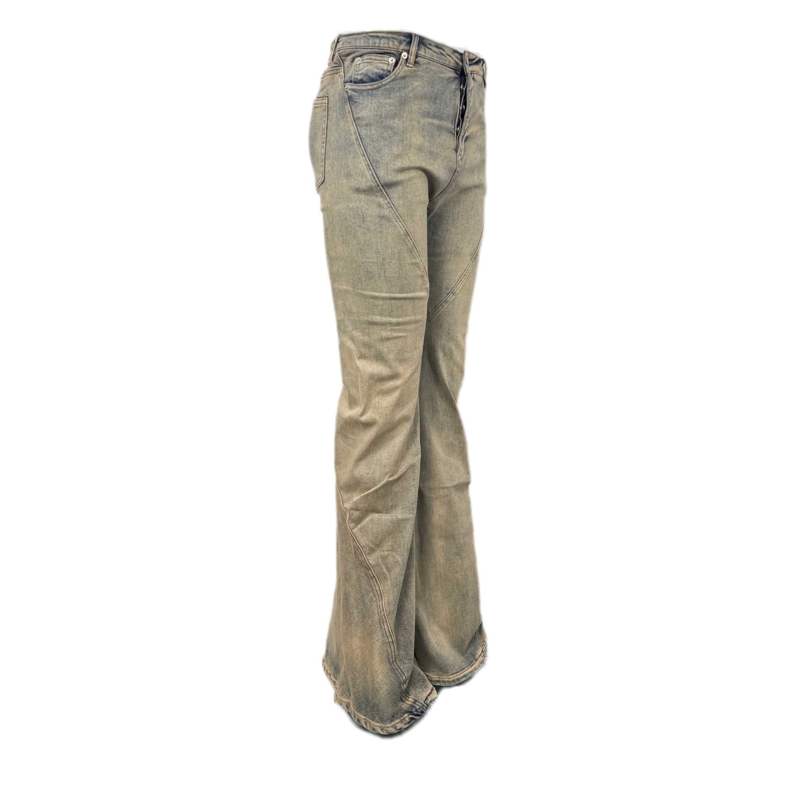 Rick Owens DRKSHDW Gray Porterville Bias Bootcut Jeans - DopestKickz