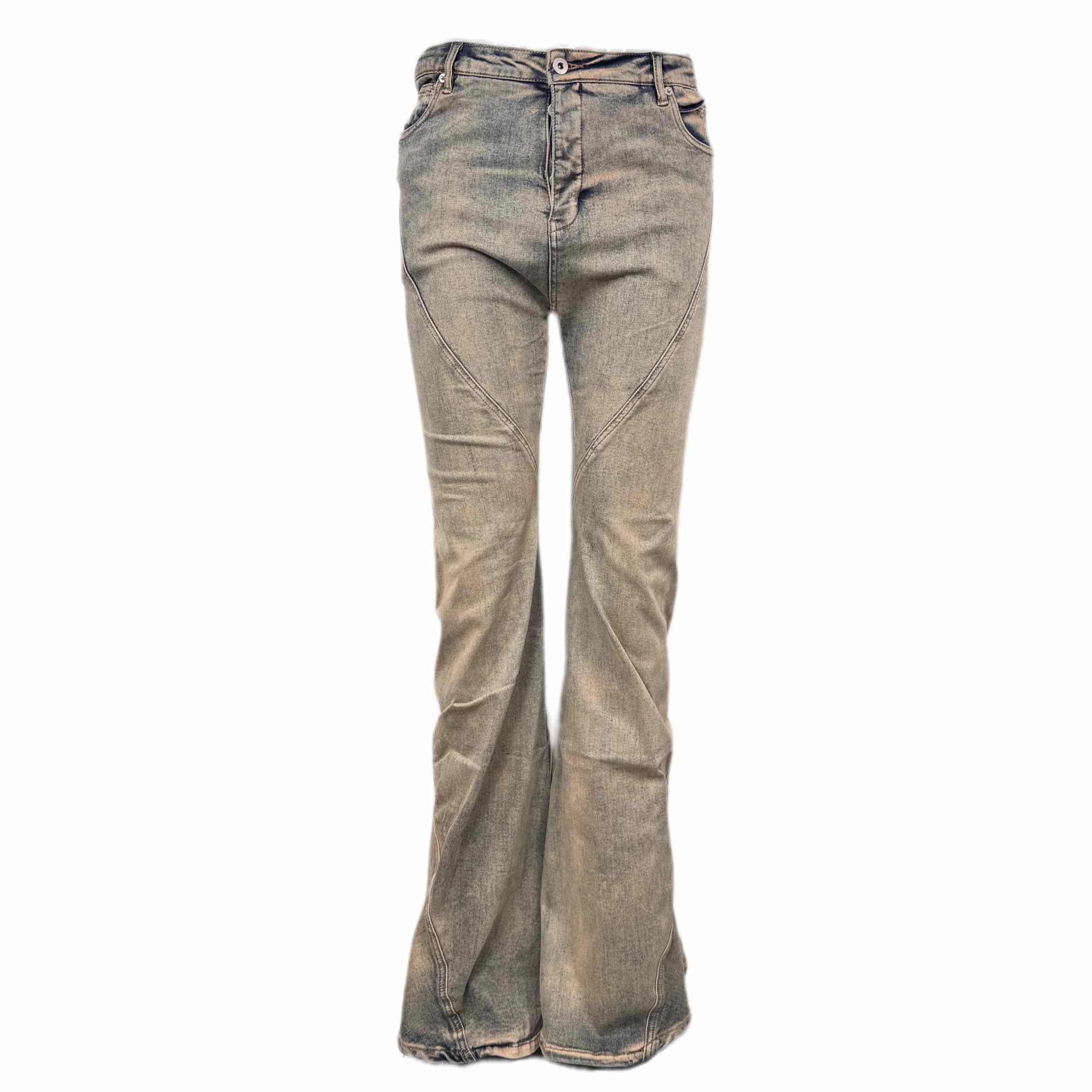 Rick Owens DRKSHDW Gray Porterville Bias Bootcut Jeans - DopestKickz