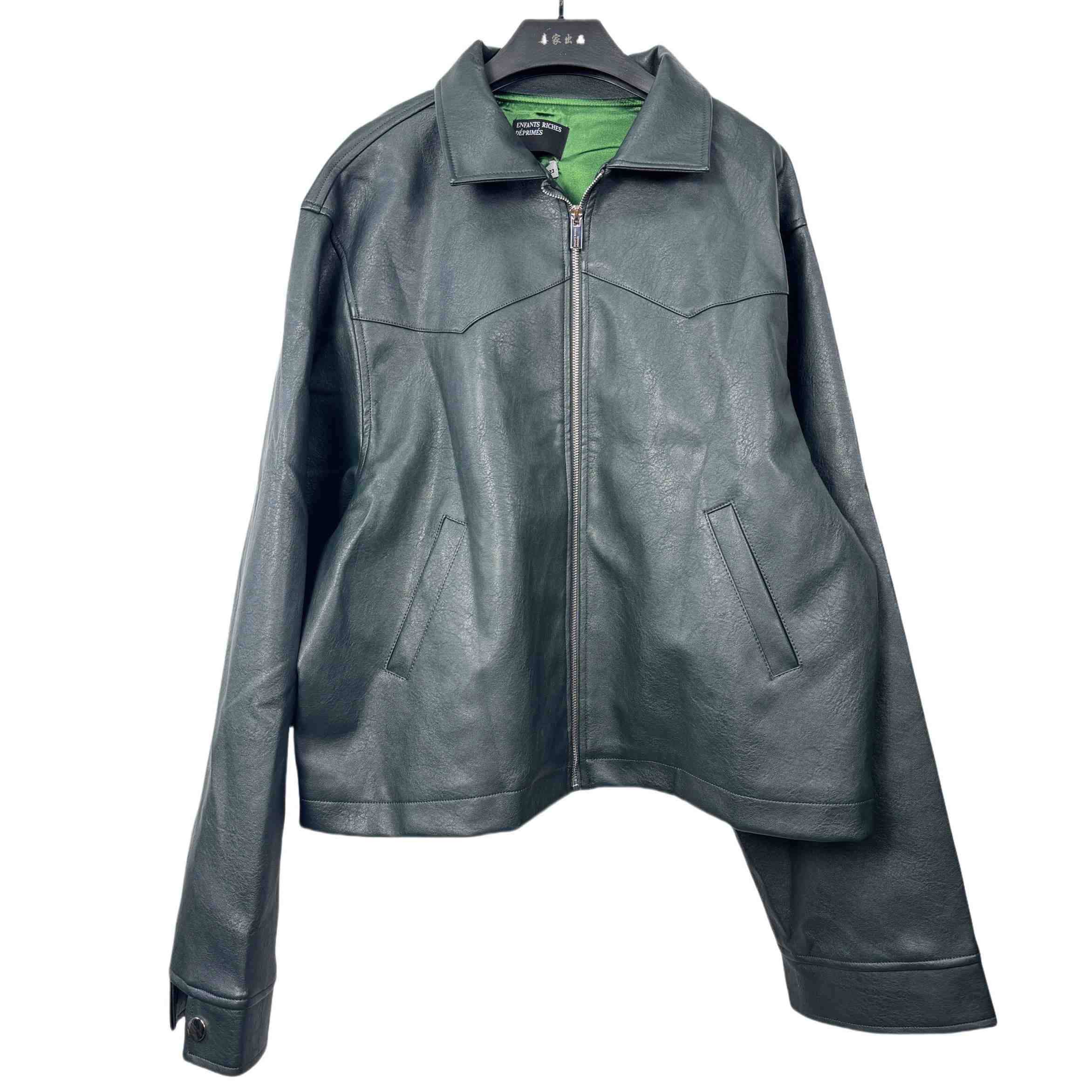Enfants Riches Deprimes Green Western Leather Jacket - DopestKickz