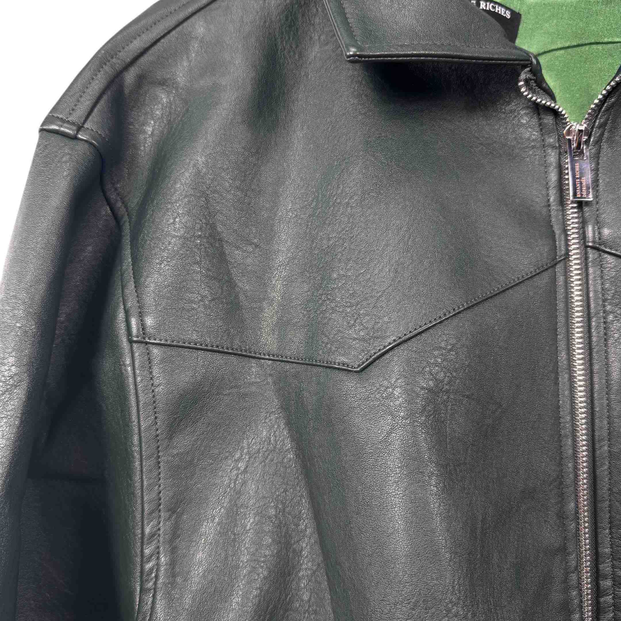 Enfants Riches Deprimes Green Western Leather Jacket - DopestKickz
