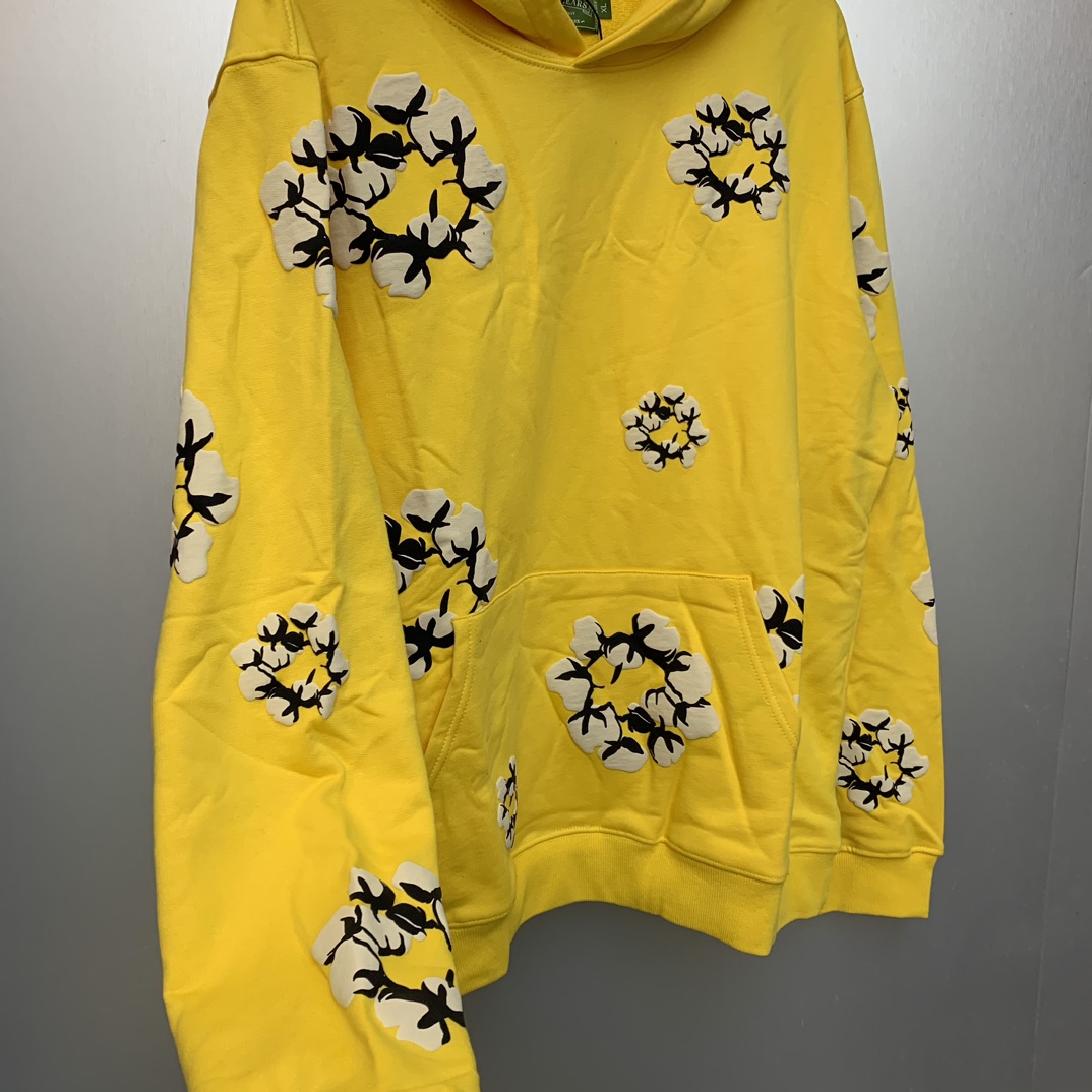 Denim Tears Cactus Tears Wreath Hoodie Yellow - DopestKickz