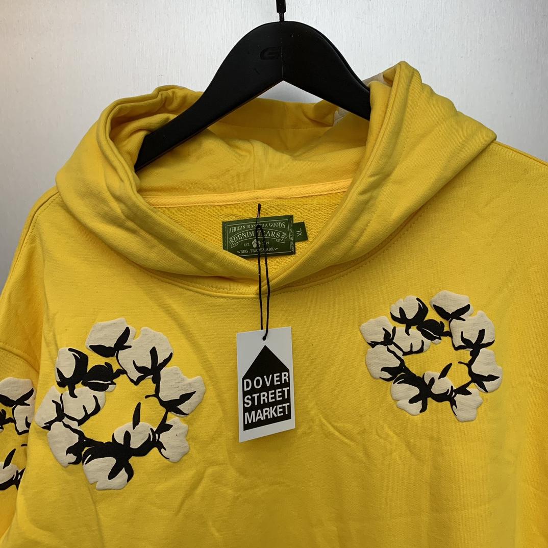 Denim Tears Cactus Tears Wreath Hoodie Yellow - DopestKickz