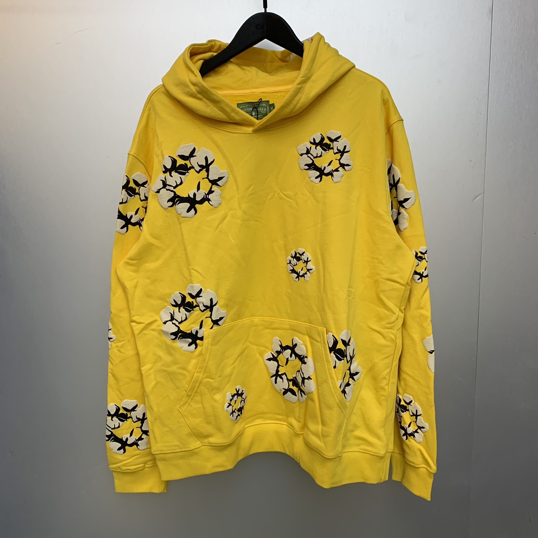 Denim Tears Cactus Tears Wreath Hoodie Yellow - DopestKickz