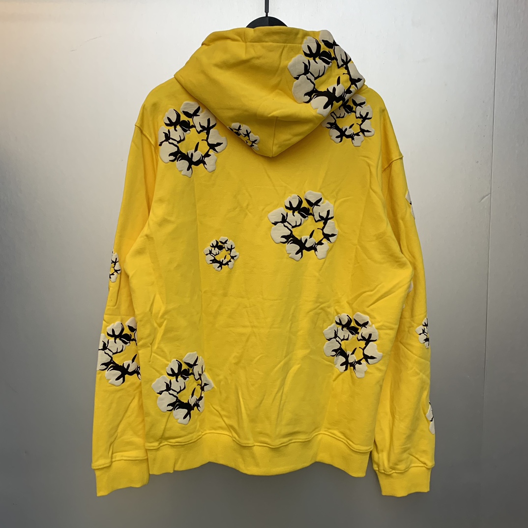 Denim Tears Cactus Tears Wreath Hoodie Yellow - DopestKickz
