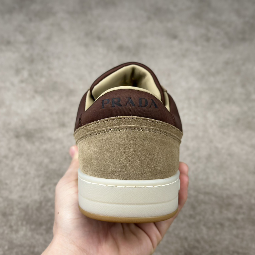 Prada Downtown Suede And Re-Nylon Sneakers - DopestKickz