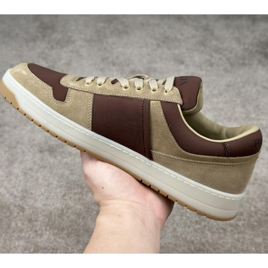 Prada Downtown Suede And Re-Nylon Sneakers - DopestKickz