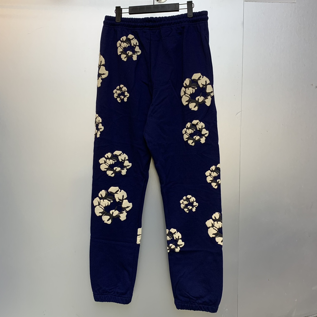 Denim Tears Cactus Tears Wreath Sweatpants Navy - DopestKickz