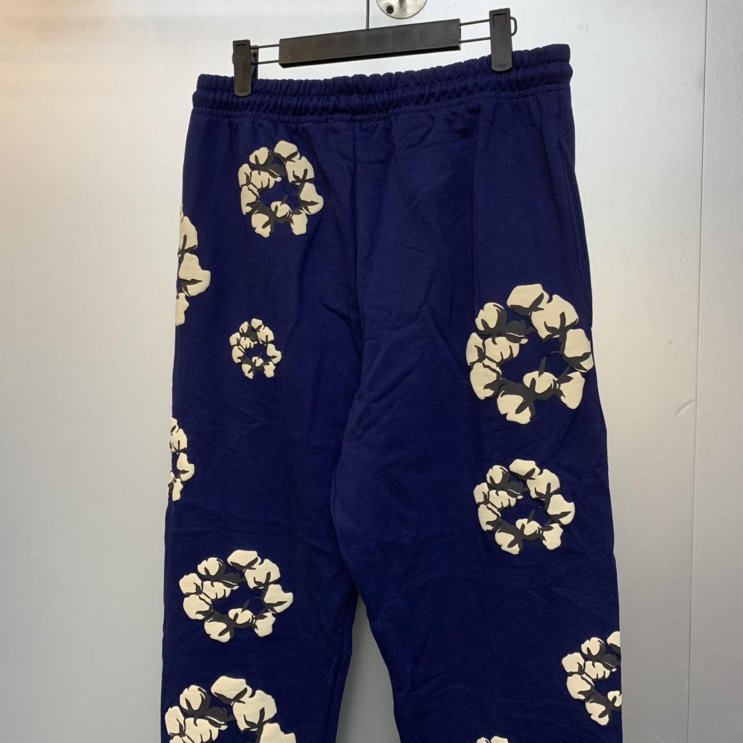 Denim Tears Cactus Tears Wreath Sweatpants Navy - DopestKickz
