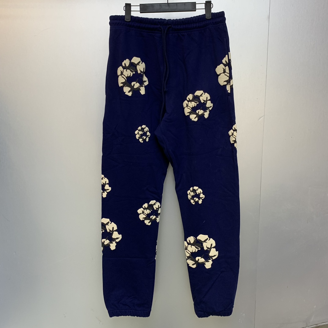 Denim Tears Cactus Tears Wreath Sweatpants Navy - DopestKickz