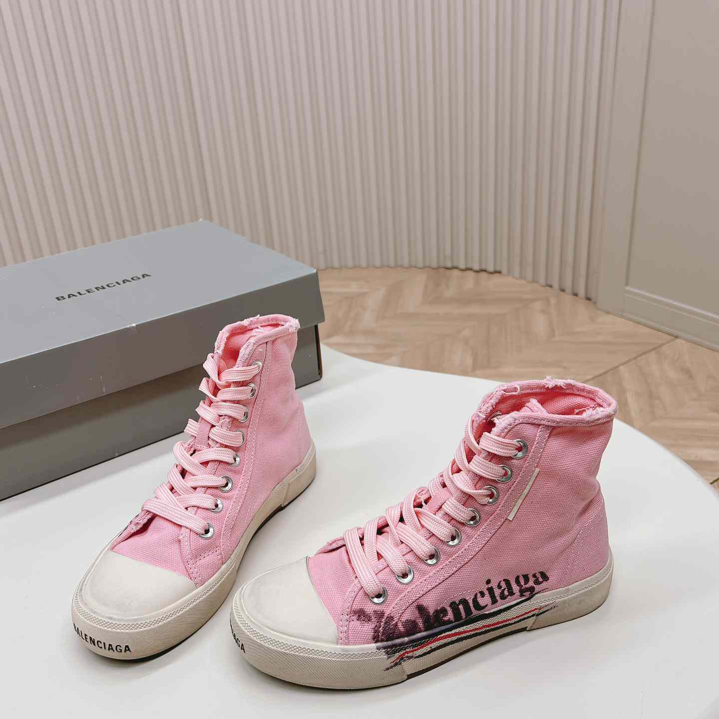 Balenciaga Paris High Top Sneakers - DopestKickz
