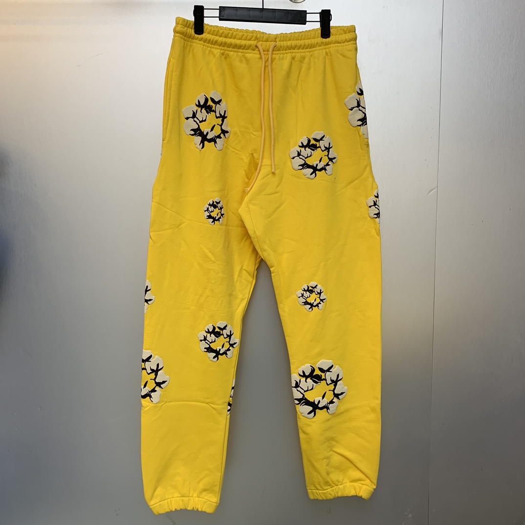 Denim Tears Cactus Tears Wreath Sweatpants Yellow - DopestKickz