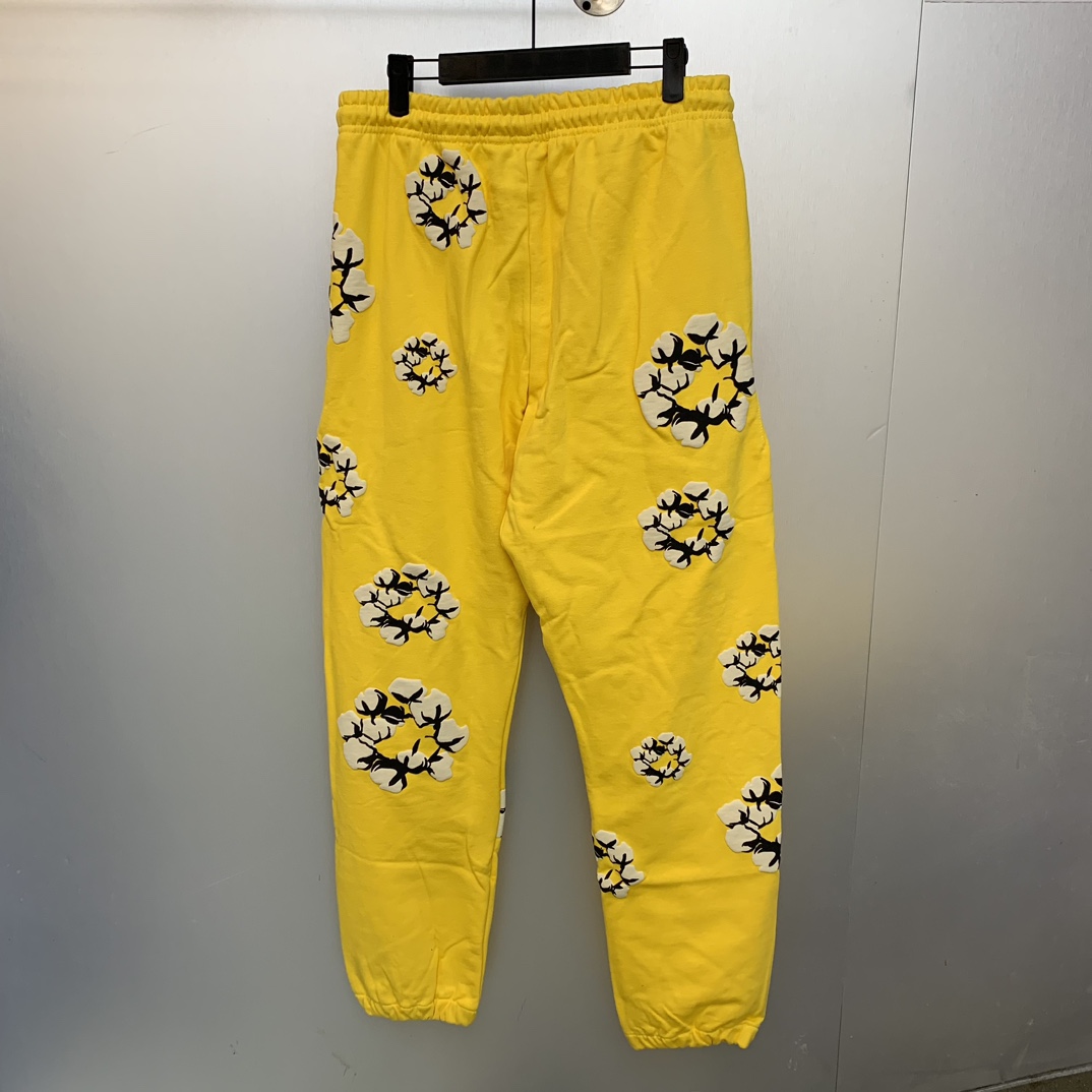 Denim Tears Cactus Tears Wreath Sweatpants Yellow - DopestKickz