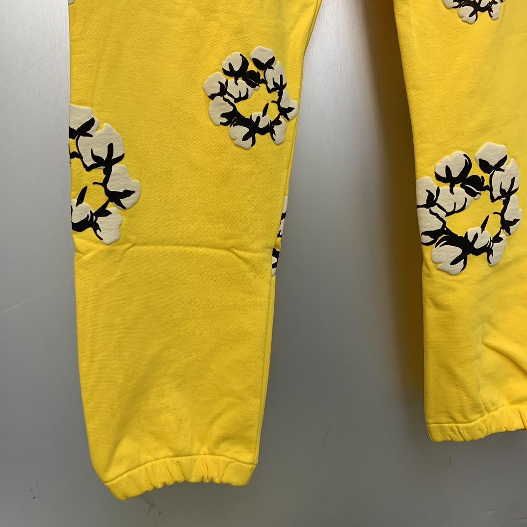 Denim Tears Cactus Tears Wreath Sweatpants Yellow - DopestKickz