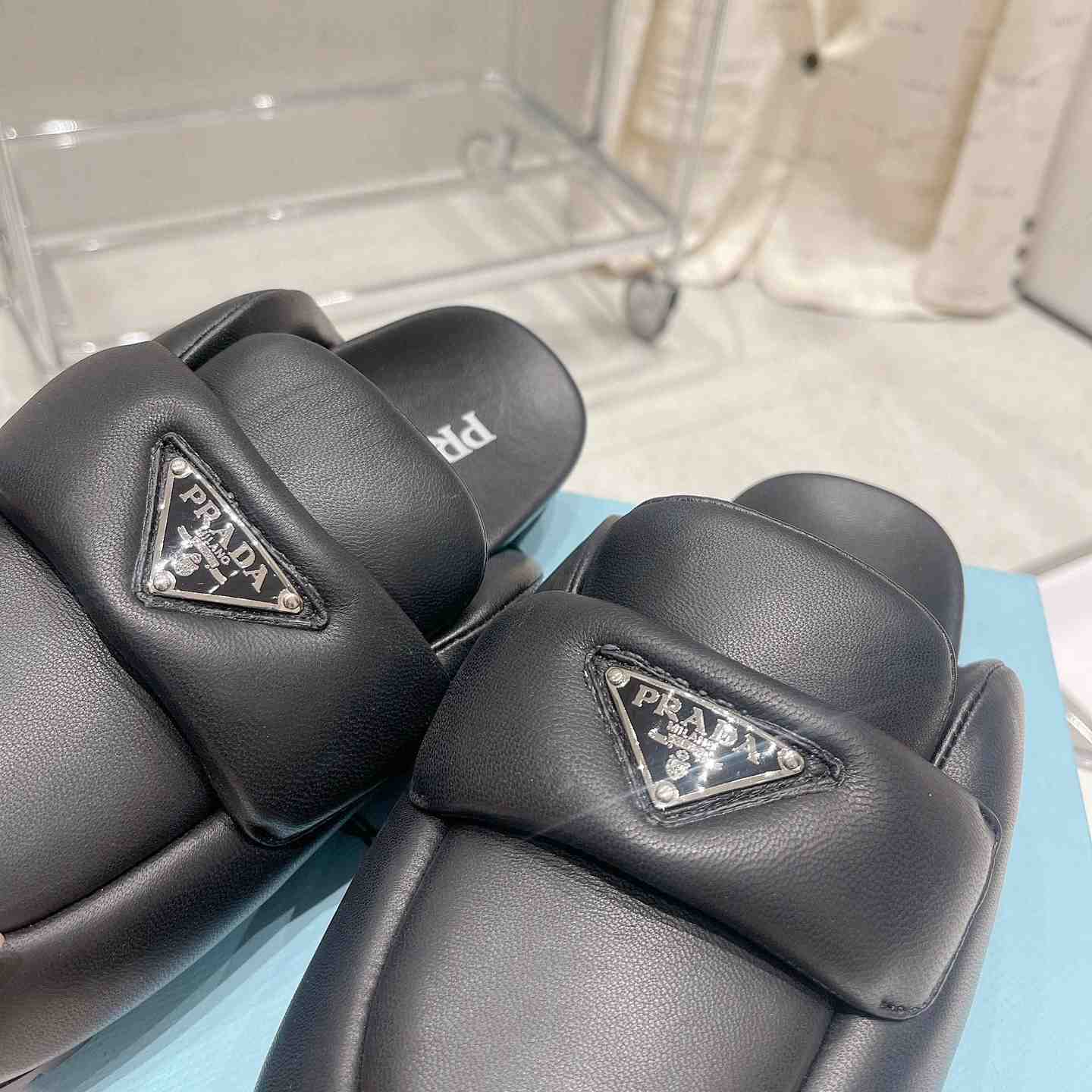 Prada Soft Padded Nappa Leather Sabots - DopestKickz