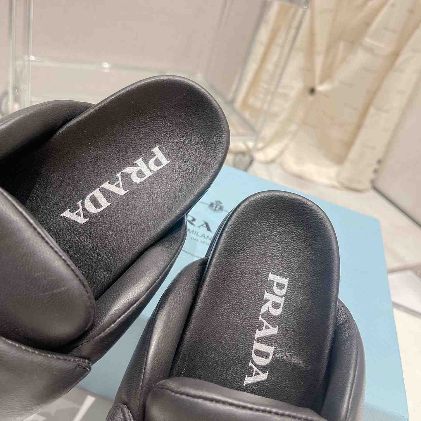 Prada Soft Padded Nappa Leather Sabots - DopestKickz