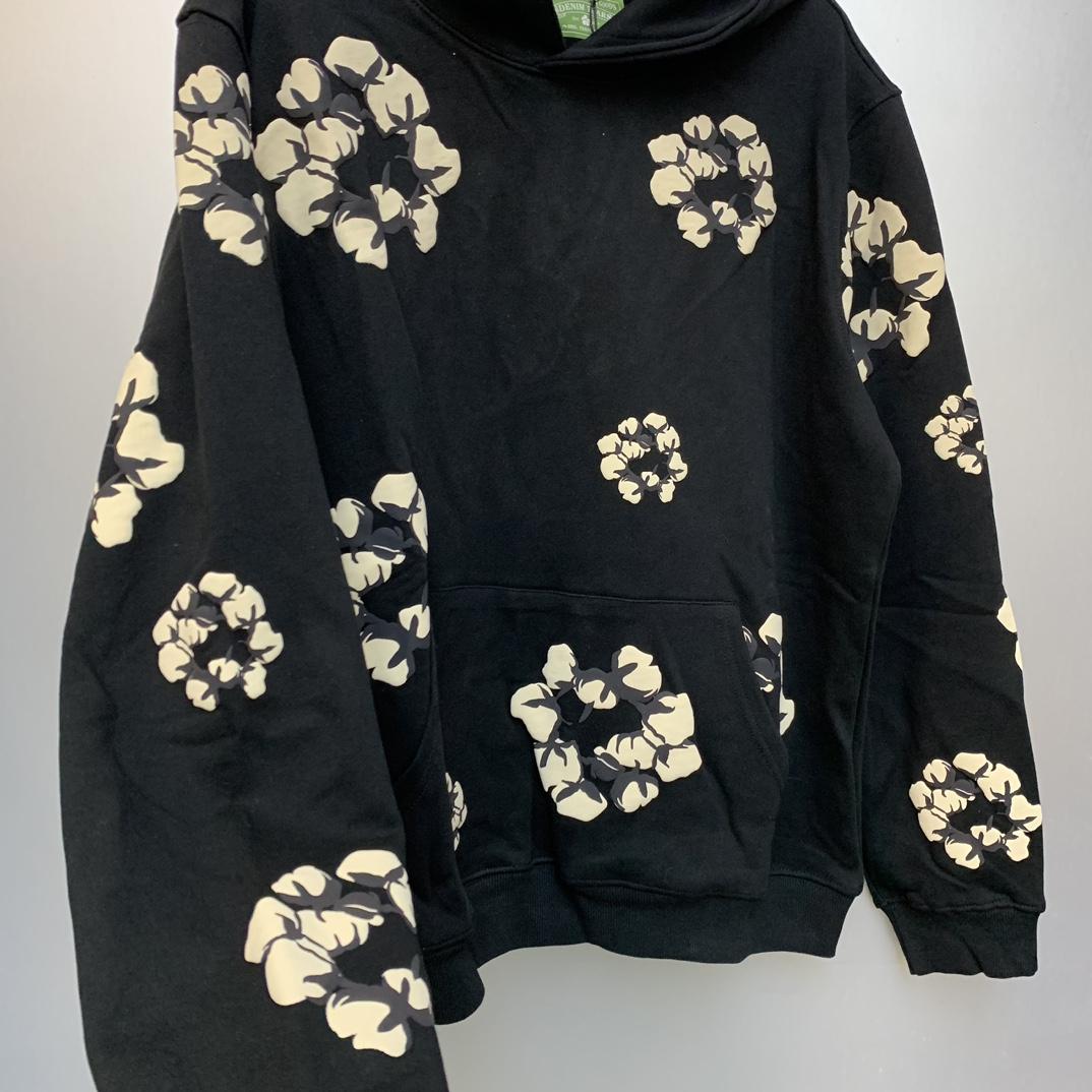 Denim Tears Cactus Tears Wreath Hoodie Black - DopestKickz