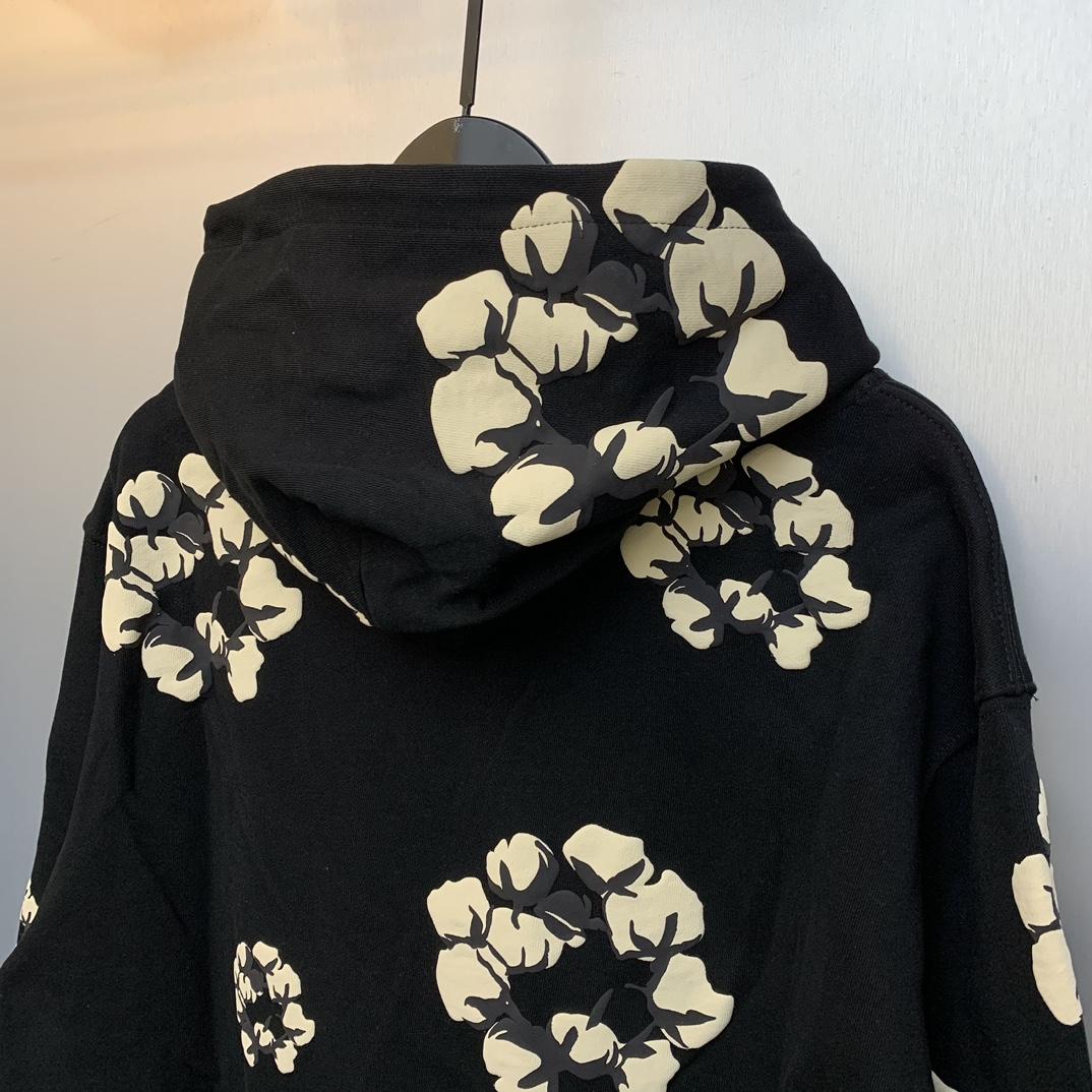 Denim Tears Cactus Tears Wreath Hoodie Black - DopestKickz