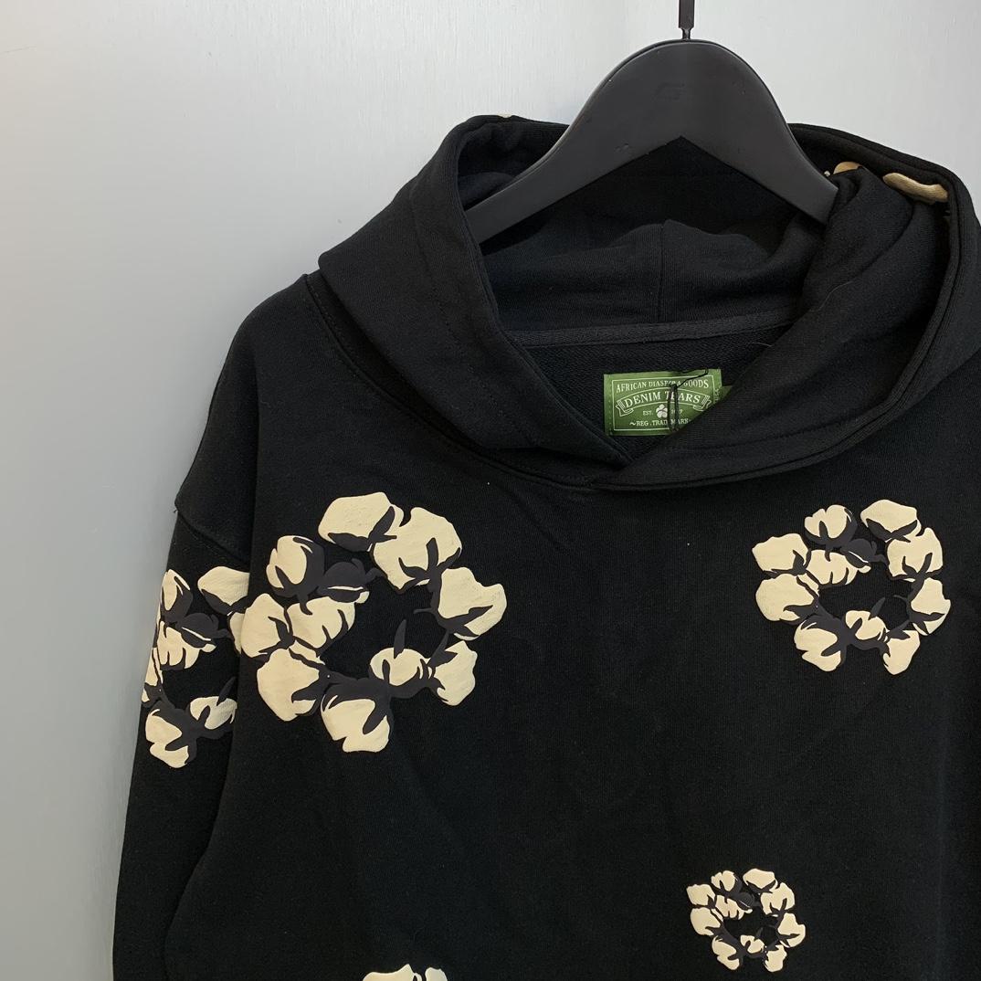 Denim Tears Cactus Tears Wreath Hoodie Black - DopestKickz