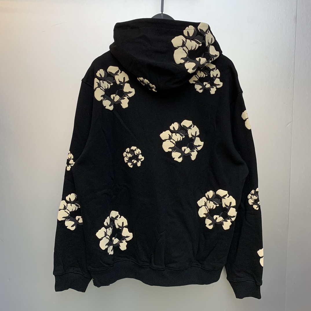 Denim Tears Cactus Tears Wreath Hoodie Black - DopestKickz