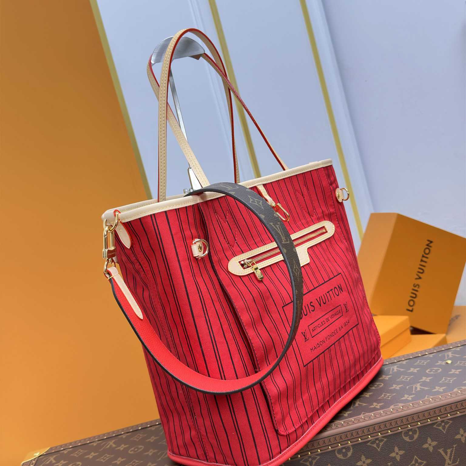 Louis Vuitton Neverfull Bandoulière Inside Out MM   M12096 - DopestKickz