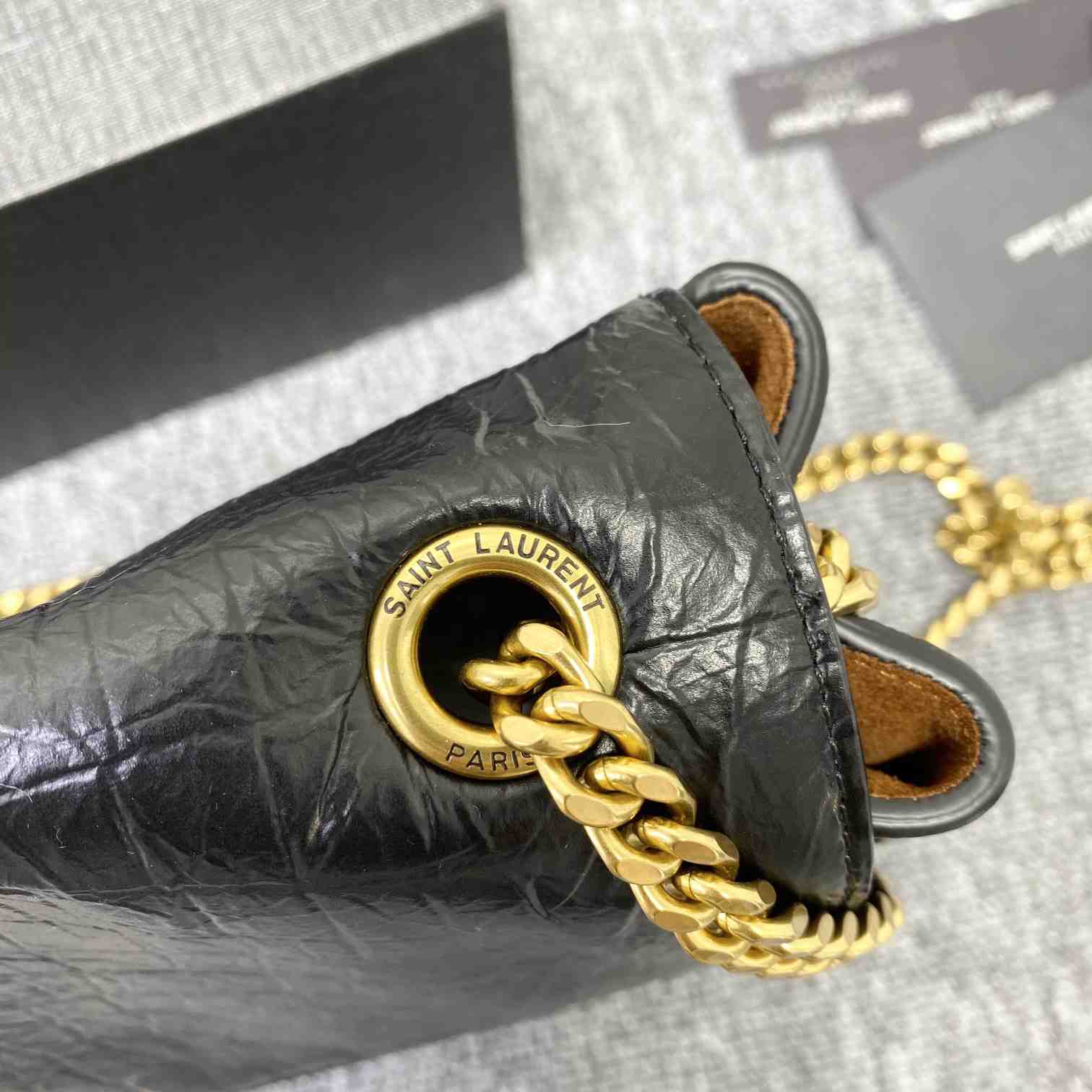 Saint Laurent Reversible Kate Medium In Crocodile-Embossed Leather - DopestKickz