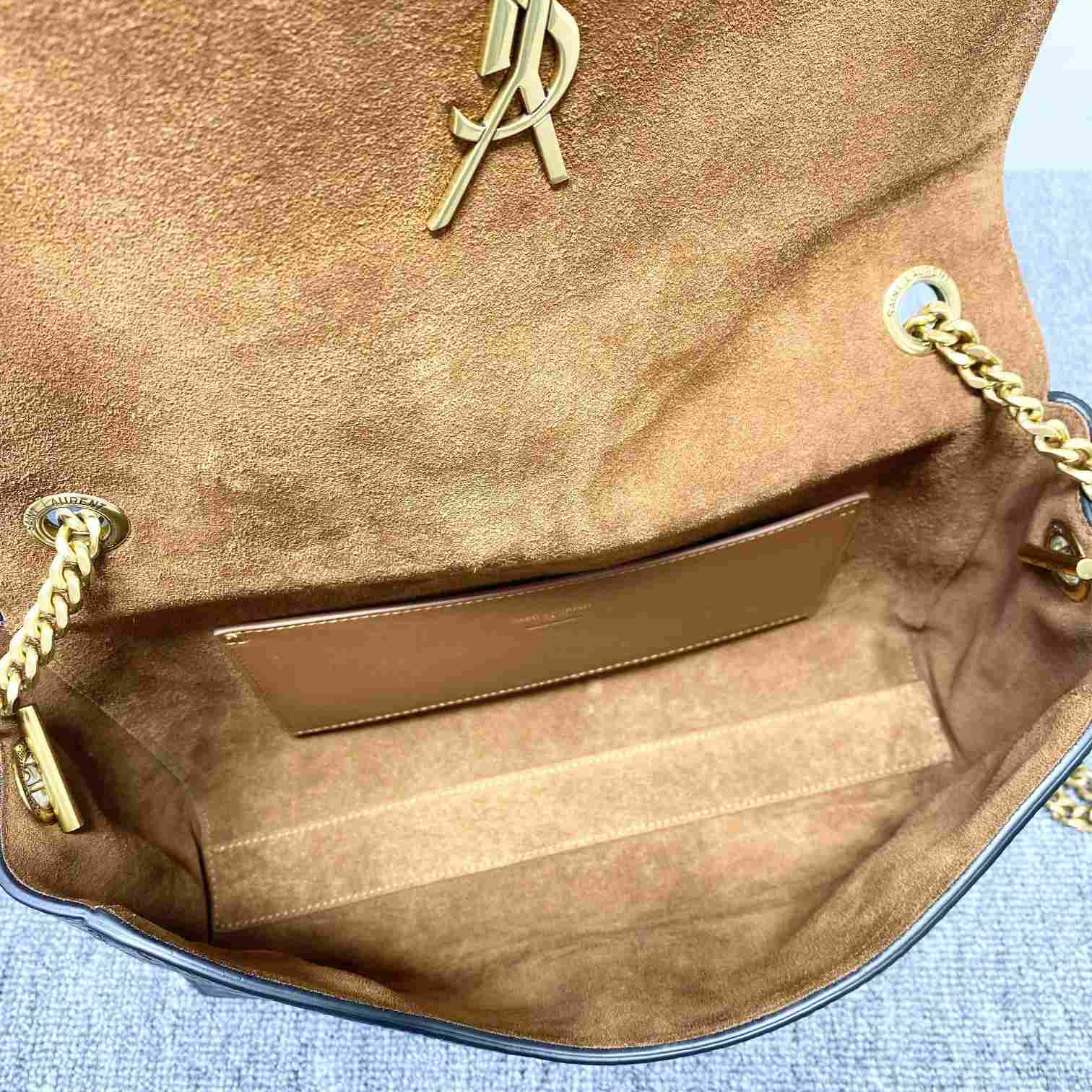 Saint Laurent Reversible Kate Medium In Crocodile-Embossed Leather - DopestKickz