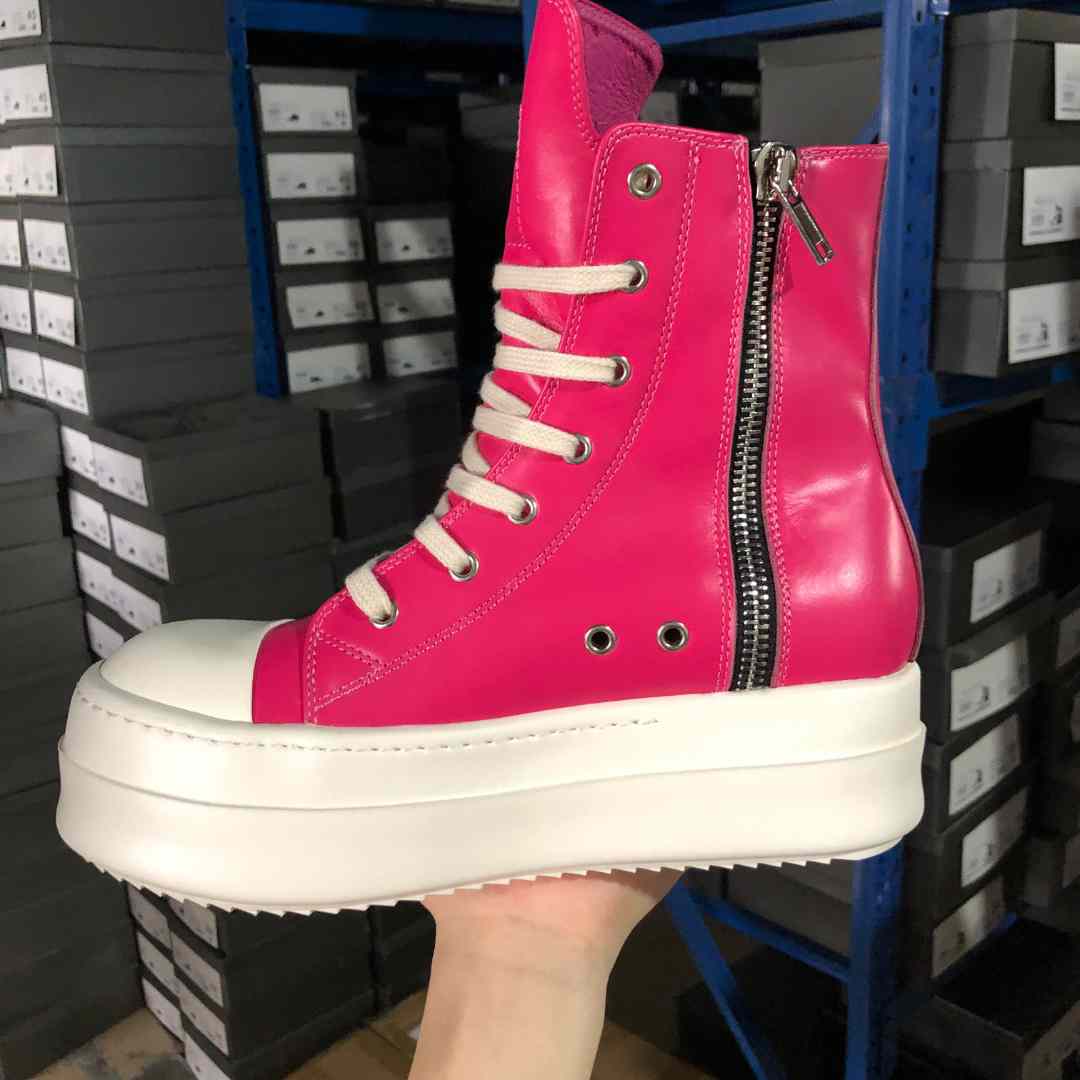 Rick Owens Leather High top Sneaker - DopestKickz